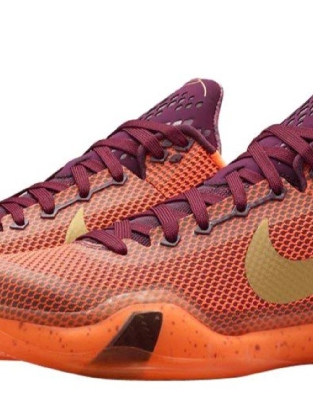 Nike Kids' Burgundy and Orange Performance Sneakers